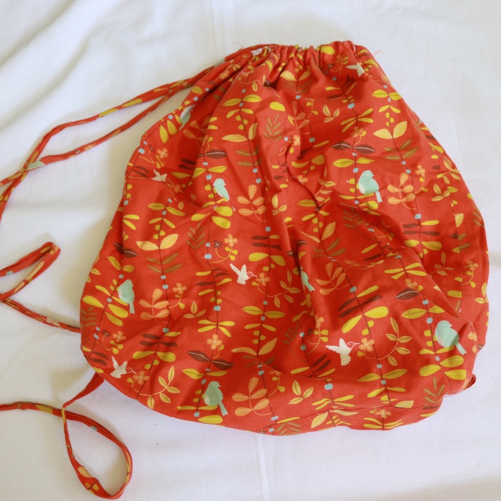 Handmade cinch bag